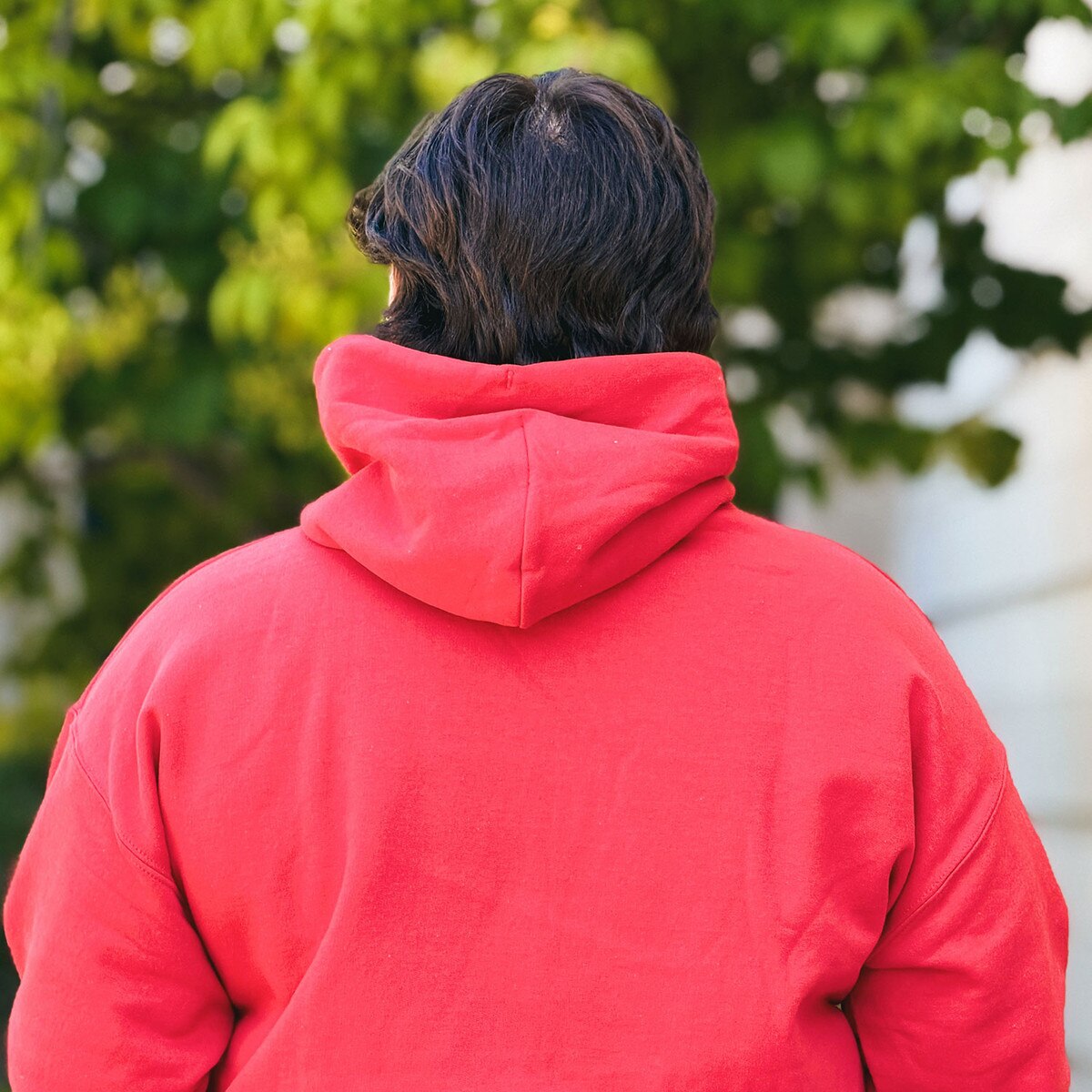 Back of Champion Iowa State Cyclones Cardinal Powerblend Hooded Sweatshirt